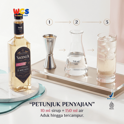 Vicenza Sirup Leci 750ml - Lychee Syrup untuk Es Teh Leci, Mocktail & Es Buah