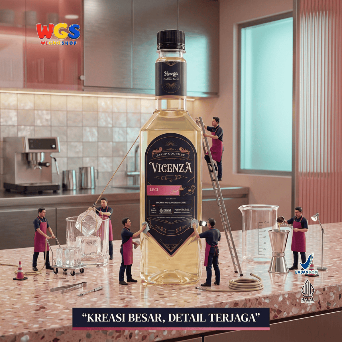 Vicenza Sirup Leci 750ml - Lychee Syrup untuk Es Teh Leci, Mocktail & Es Buah