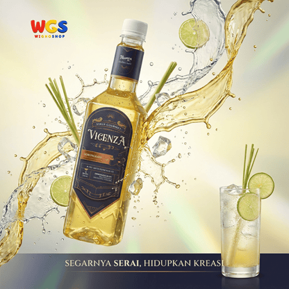 Vicenza Sirup Lemongrass Serai 750ml - Lemongrass Syrup untuk Teh, Soda & Mocktail