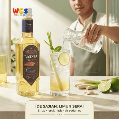 Vicenza Sirup Lemongrass Serai 750ml - Lemongrass Syrup untuk Teh, Soda & Mocktail