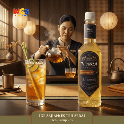 Vicenza Sirup Lemongrass Serai 750ml - Lemongrass Syrup untuk Teh, Soda & Mocktail