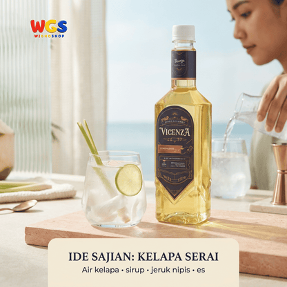 Vicenza Sirup Lemongrass Serai 750ml - Lemongrass Syrup untuk Teh, Soda & Mocktail