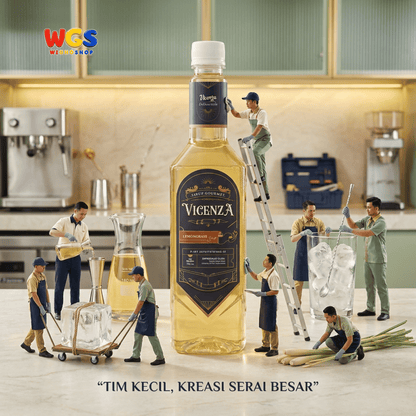 Vicenza Sirup Lemongrass Serai 750ml - Lemongrass Syrup untuk Teh, Soda & Mocktail
