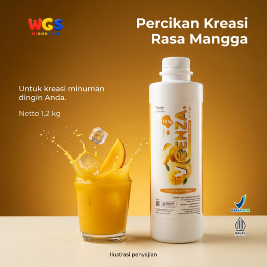 Vicenza Sirup Mangga 1.2kg - Mango Syrup untuk Mango Tea, Mocktail & Smoothie