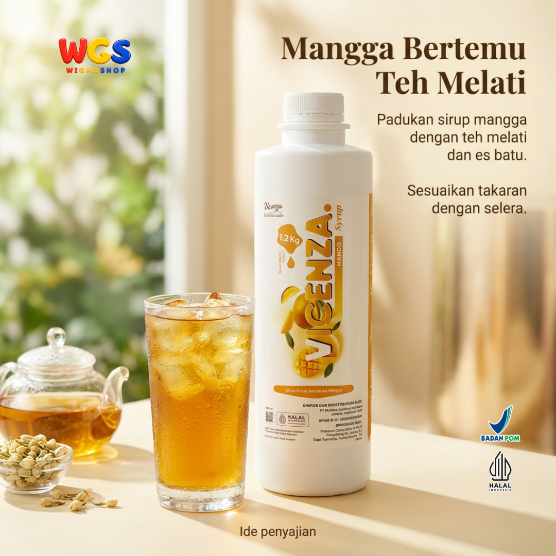 Vicenza Sirup Mangga 1.2kg - Mango Syrup untuk Mango Tea, Mocktail & Smoothie