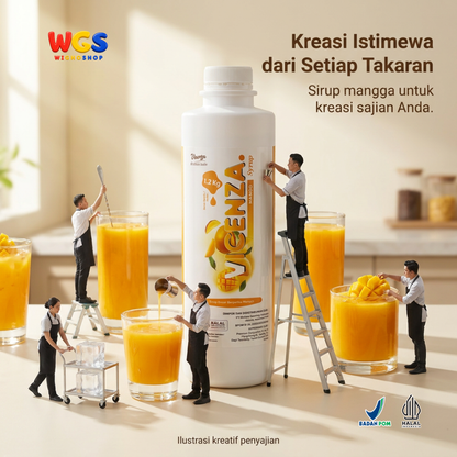 Vicenza Sirup Mangga 1.2kg - Mango Syrup untuk Mango Tea, Mocktail & Smoothie