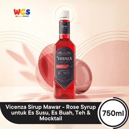 Vicenza Sirup Mawar 750ml - Rose Syrup untuk Es Susu, Es Buah, Teh & Mocktail