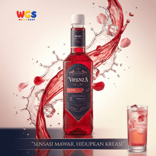 Vicenza Sirup Mawar 750ml - Rose Syrup untuk Es Susu, Es Buah, Teh & Mocktail
