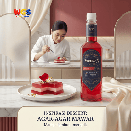 Vicenza Sirup Mawar 750ml - Rose Syrup untuk Es Susu, Es Buah, Teh & Mocktail