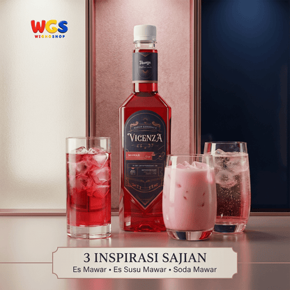 Vicenza Sirup Mawar 750ml - Rose Syrup untuk Es Susu, Es Buah, Teh & Mocktail