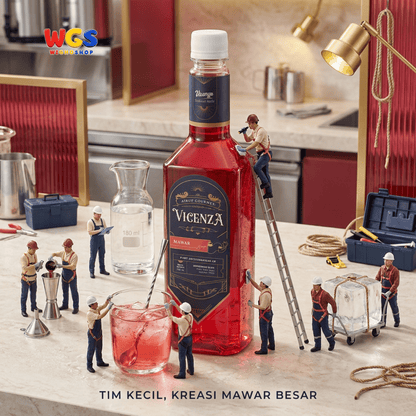 Vicenza Sirup Mawar 750ml - Rose Syrup untuk Es Susu, Es Buah, Teh & Mocktail