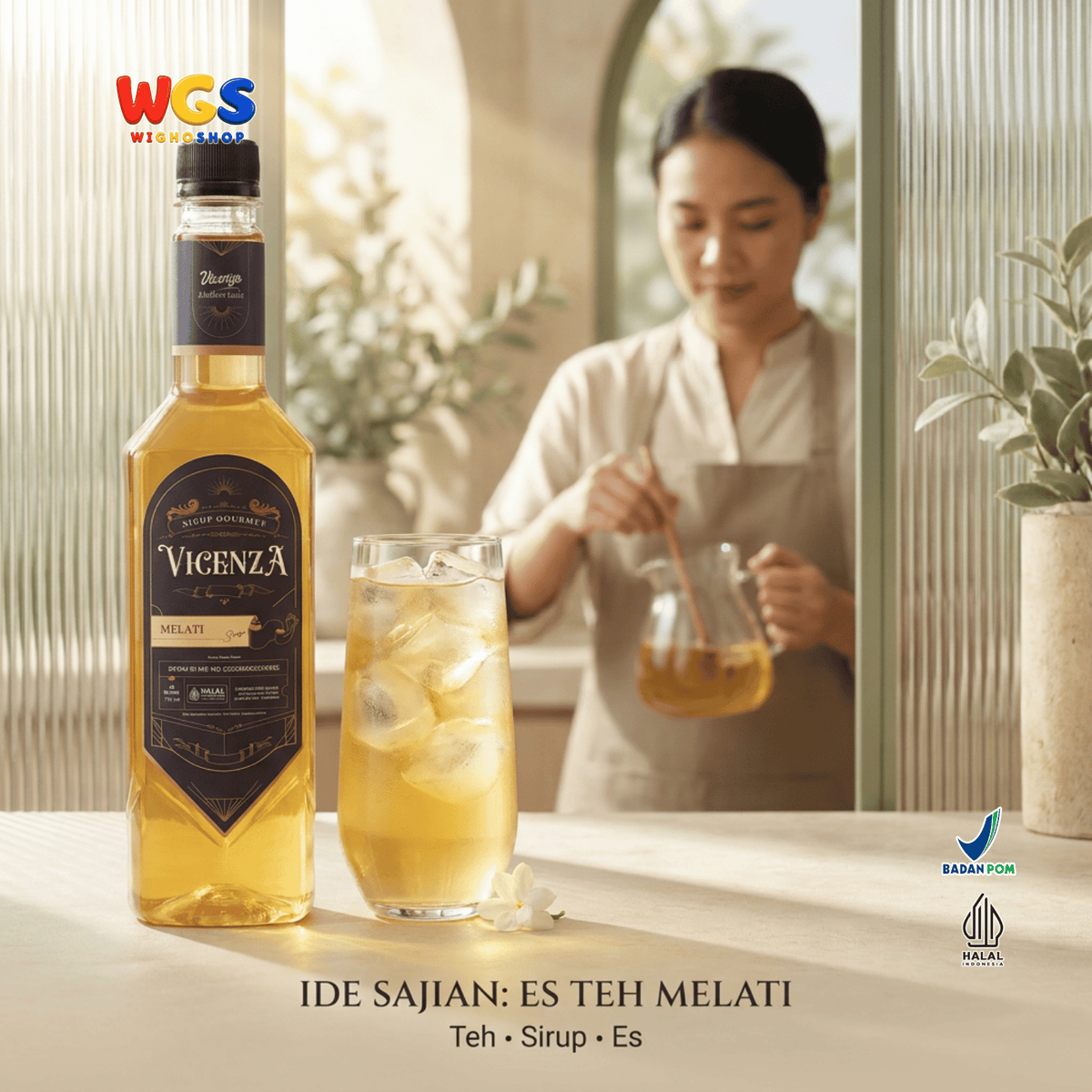 Vicenza Sirup Melati 750ml - Jasmine Syrup untuk Es Teh, Milk Tea, Matcha & Mocktail