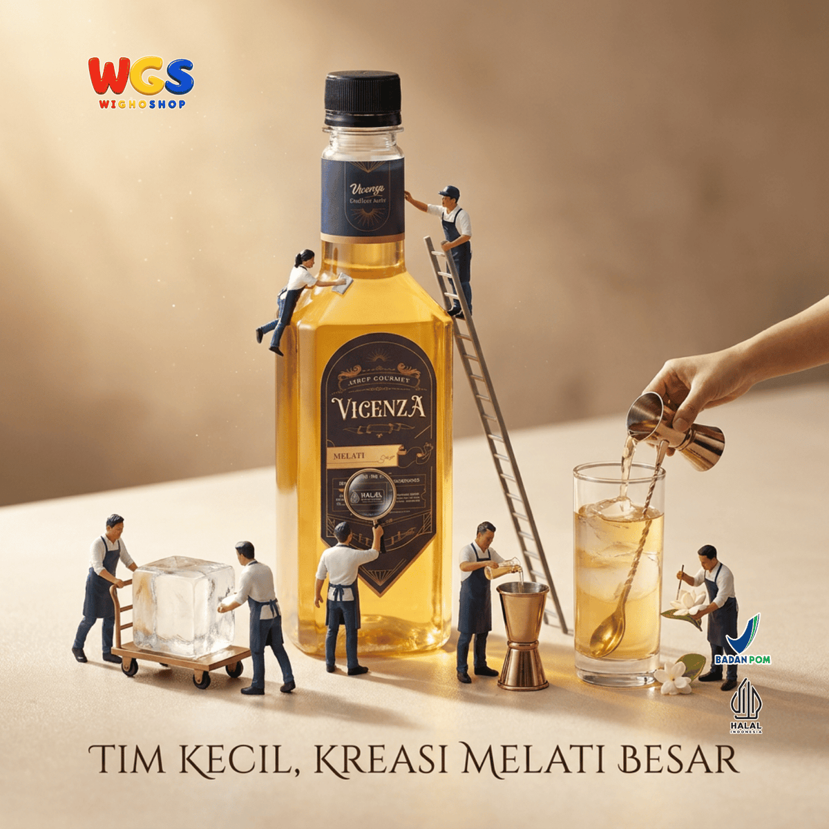 Vicenza Sirup Melati 750ml - Jasmine Syrup untuk Es Teh, Milk Tea, Matcha & Mocktail
