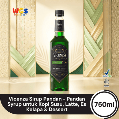 Vicenza Sirup Pandan 750ml - Pandan Syrup untuk Kopi Susu, Latte, Es Kelapa & Dessert