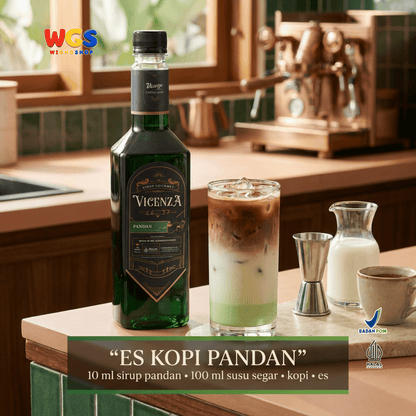 Vicenza Sirup Pandan 750ml - Pandan Syrup untuk Kopi Susu, Latte, Es Kelapa & Dessert