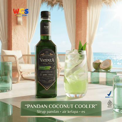 Vicenza Sirup Pandan 750ml - Pandan Syrup untuk Kopi Susu, Latte, Es Kelapa & Dessert