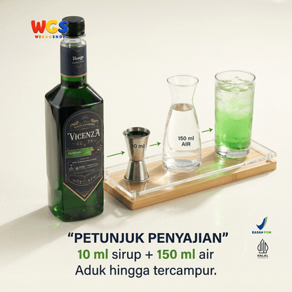 Vicenza Sirup Pandan 750ml - Pandan Syrup untuk Kopi Susu, Latte, Es Kelapa & Dessert