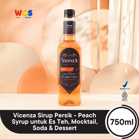 Vicenza Sirup Persik 750ml - Peach Syrup untuk Es Teh, Mocktail, Soda & Dessert