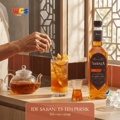 Vicenza Sirup Persik 750ml - Peach Syrup untuk Es Teh, Mocktail, Soda & Dessert