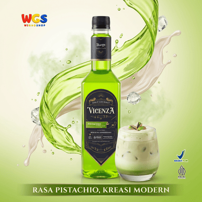 Vicenza Sirup Pistachio 750ml - Pistachio Syrup untuk Kopi Susu, Matcha Latte & Milkshake