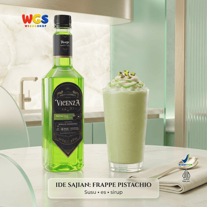Vicenza Sirup Pistachio 750ml - Pistachio Syrup untuk Kopi Susu, Matcha Latte & Milkshake