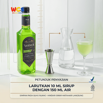 Vicenza Sirup Pistachio 750ml - Pistachio Syrup untuk Kopi Susu, Matcha Latte & Milkshake