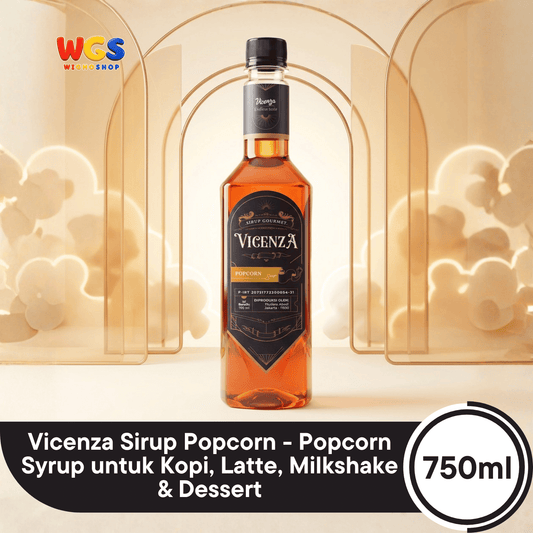 Vicenza Sirup Popcorn 750ml - Popcorn Syrup untuk Kopi, Latte, Milkshake & Dessert