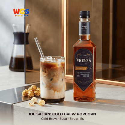 Vicenza Sirup Popcorn 750ml - Popcorn Syrup untuk Kopi, Latte, Milkshake & Dessert