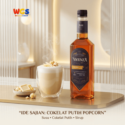 Vicenza Sirup Popcorn 750ml - Popcorn Syrup untuk Kopi, Latte, Milkshake & Dessert