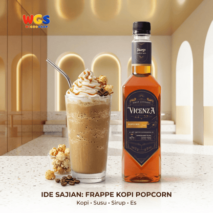 Vicenza Sirup Popcorn 750ml - Popcorn Syrup untuk Kopi, Latte, Milkshake & Dessert