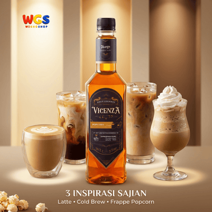 Vicenza Sirup Popcorn 750ml - Popcorn Syrup untuk Kopi, Latte, Milkshake & Dessert