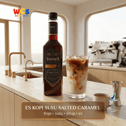 Vicenza Sirup Salted Caramel 750ml - Sirup Karamel Asin untuk Kopi Susu, Latte & Milkshake