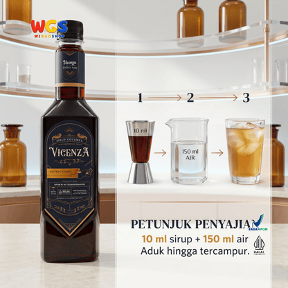 Vicenza Sirup Salted Caramel 750ml - Sirup Karamel Asin untuk Kopi Susu, Latte & Milkshake