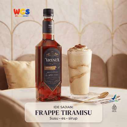 Vicenza Sirup Tiramisu 750ml - Tiramisu Syrup untuk Kopi Susu, Latte, Milkshake & Dessert