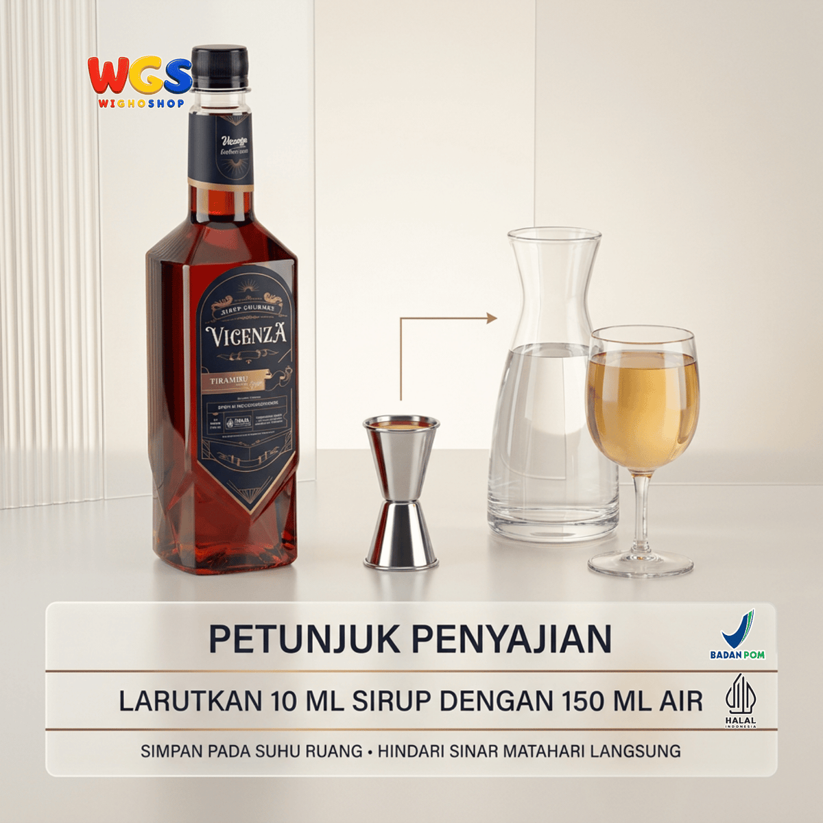 Vicenza Sirup Tiramisu 750ml - Tiramisu Syrup untuk Kopi Susu, Latte, Milkshake & Dessert