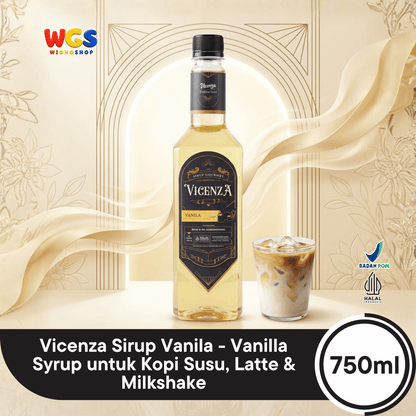Vicenza Sirup Vanila 750ml - Vanilla Syrup untuk Kopi Susu, Latte & Milkshake