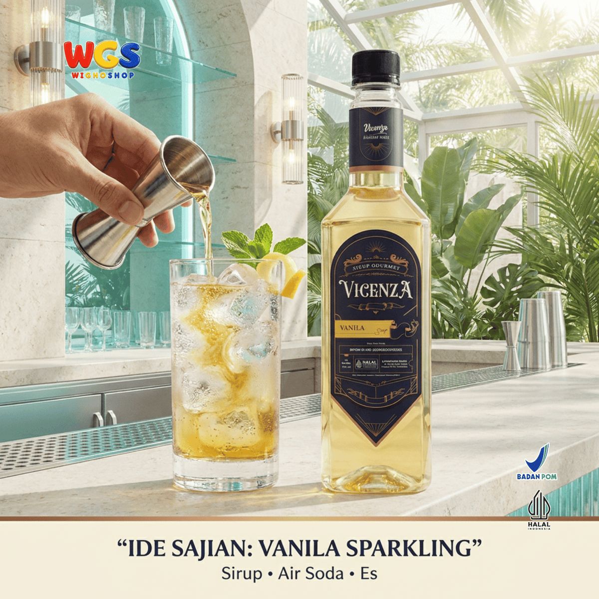 Vicenza Sirup Vanila 750ml - Vanilla Syrup untuk Kopi Susu, Latte & Milkshake