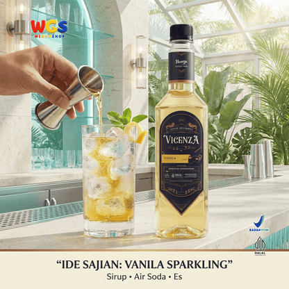 Vicenza Sirup Vanila 750ml - Vanilla Syrup untuk Kopi Susu, Latte & Milkshake