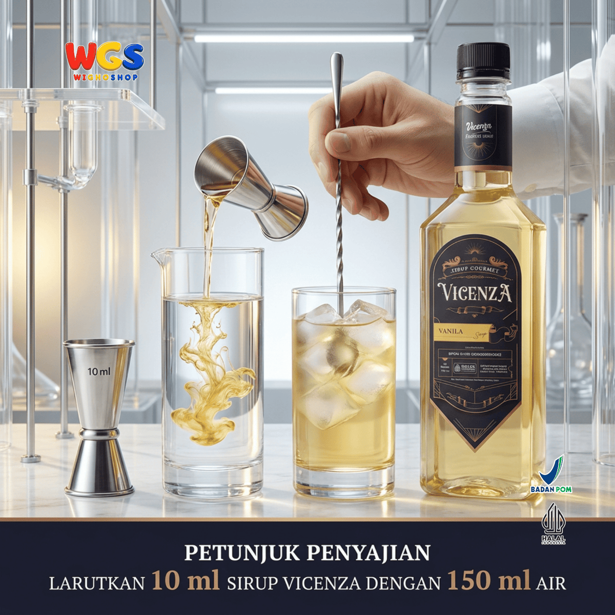 Vicenza Sirup Vanila 750ml - Vanilla Syrup untuk Kopi Susu, Latte & Milkshake