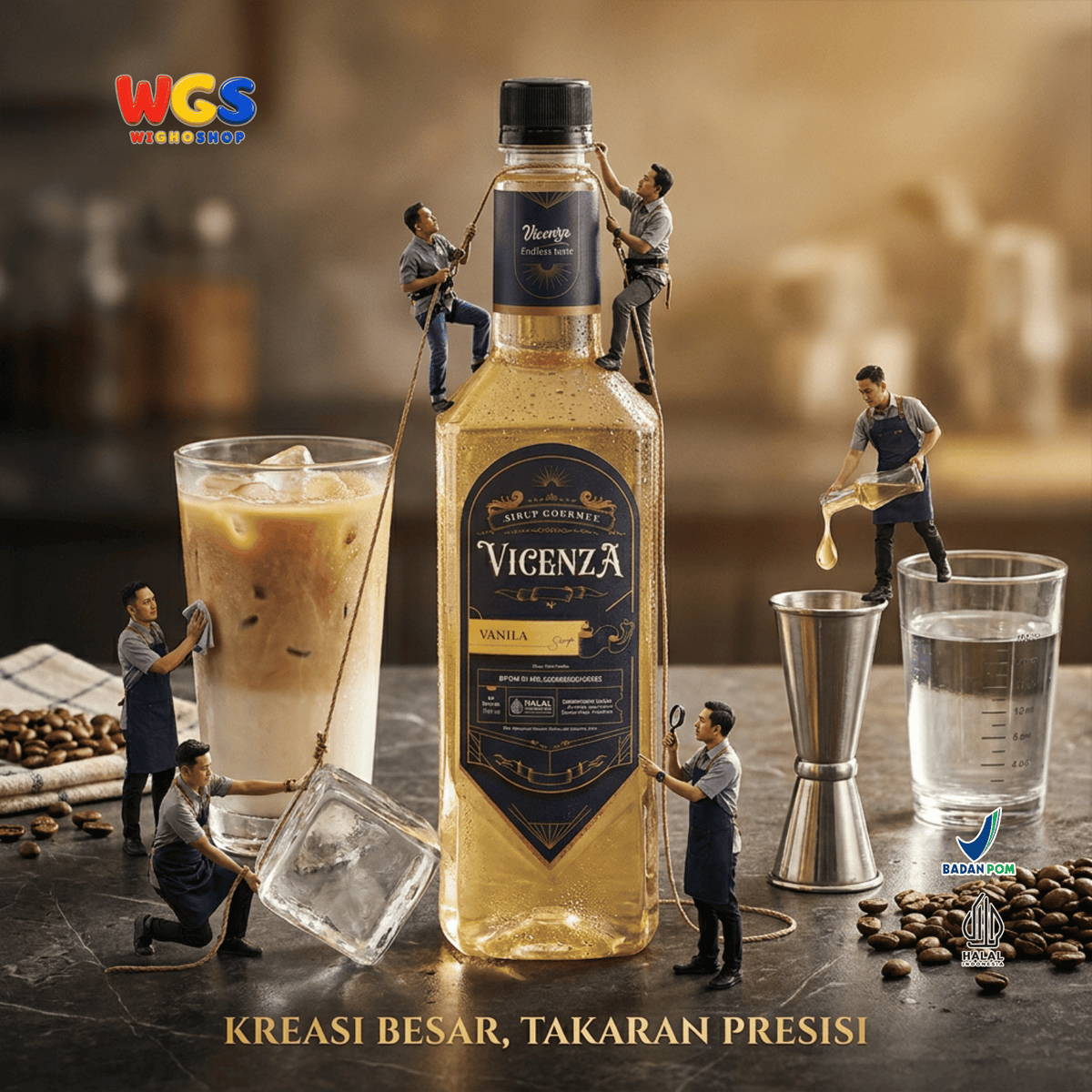 Vicenza Sirup Vanila 750ml - Vanilla Syrup untuk Kopi Susu, Latte & Milkshake