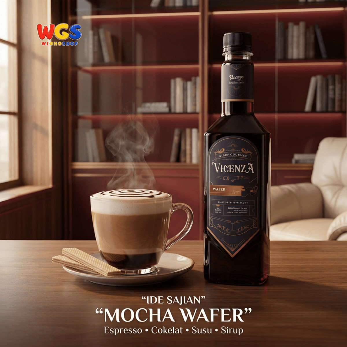 Vicenza Sirup Wafer 750ml - Wafer Syrup untuk Kopi, Latte, Milkshake & Dessert