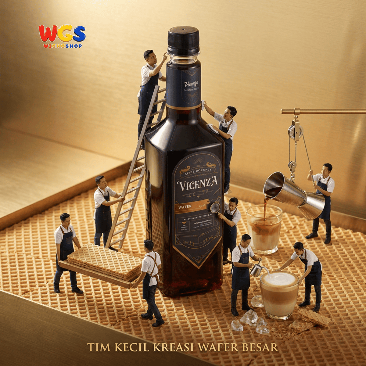 Vicenza Sirup Wafer 750ml - Wafer Syrup untuk Kopi, Latte, Milkshake & Dessert