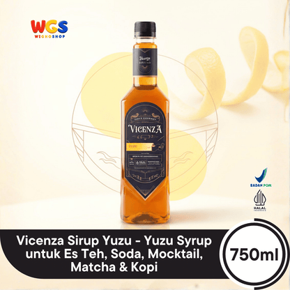 Vicenza Sirup Yuzu 750ml - Yuzu Syrup untuk Es Teh, Soda, Mocktail, Matcha & Kopi
