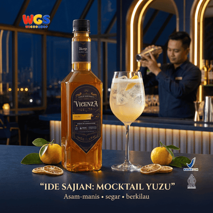 Vicenza Sirup Yuzu 750ml - Yuzu Syrup untuk Es Teh, Soda, Mocktail, Matcha & Kopi