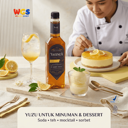 Vicenza Sirup Yuzu 750ml - Yuzu Syrup untuk Es Teh, Soda, Mocktail, Matcha & Kopi