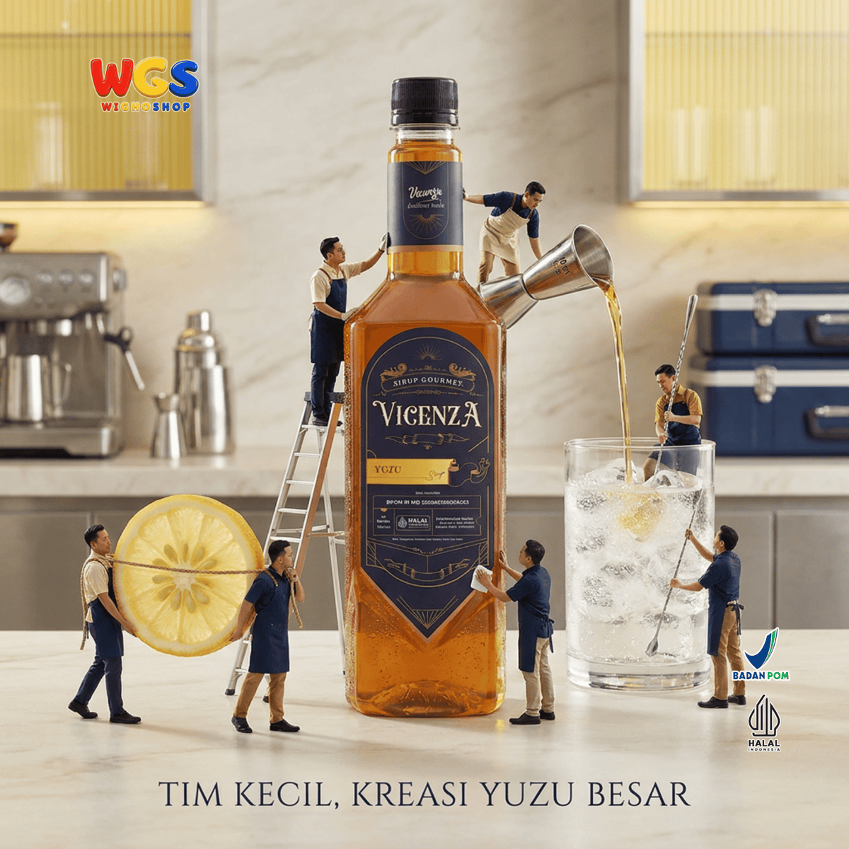 Vicenza Sirup Yuzu 750ml - Yuzu Syrup untuk Es Teh, Soda, Mocktail, Matcha & Kopi