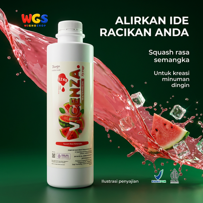 Vicenza Watermelon Syrup 1.2kg - Sirup Semangka untuk Mocktail, Soda & Es Buah