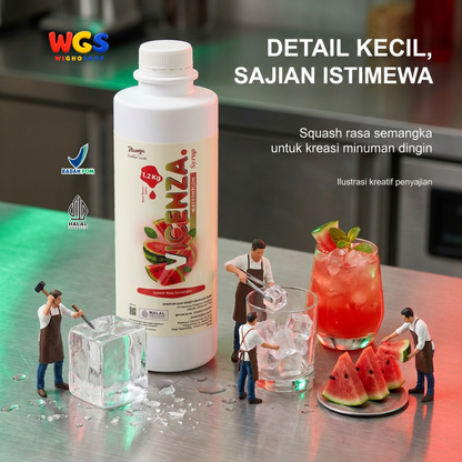 Vicenza Watermelon Syrup 1.2kg - Sirup Semangka untuk Mocktail, Soda & Es Buah
