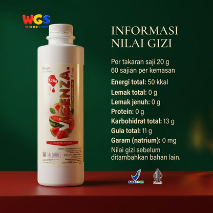 Vicenza Watermelon Syrup 1.2kg - Sirup Semangka untuk Mocktail, Soda & Es Buah
