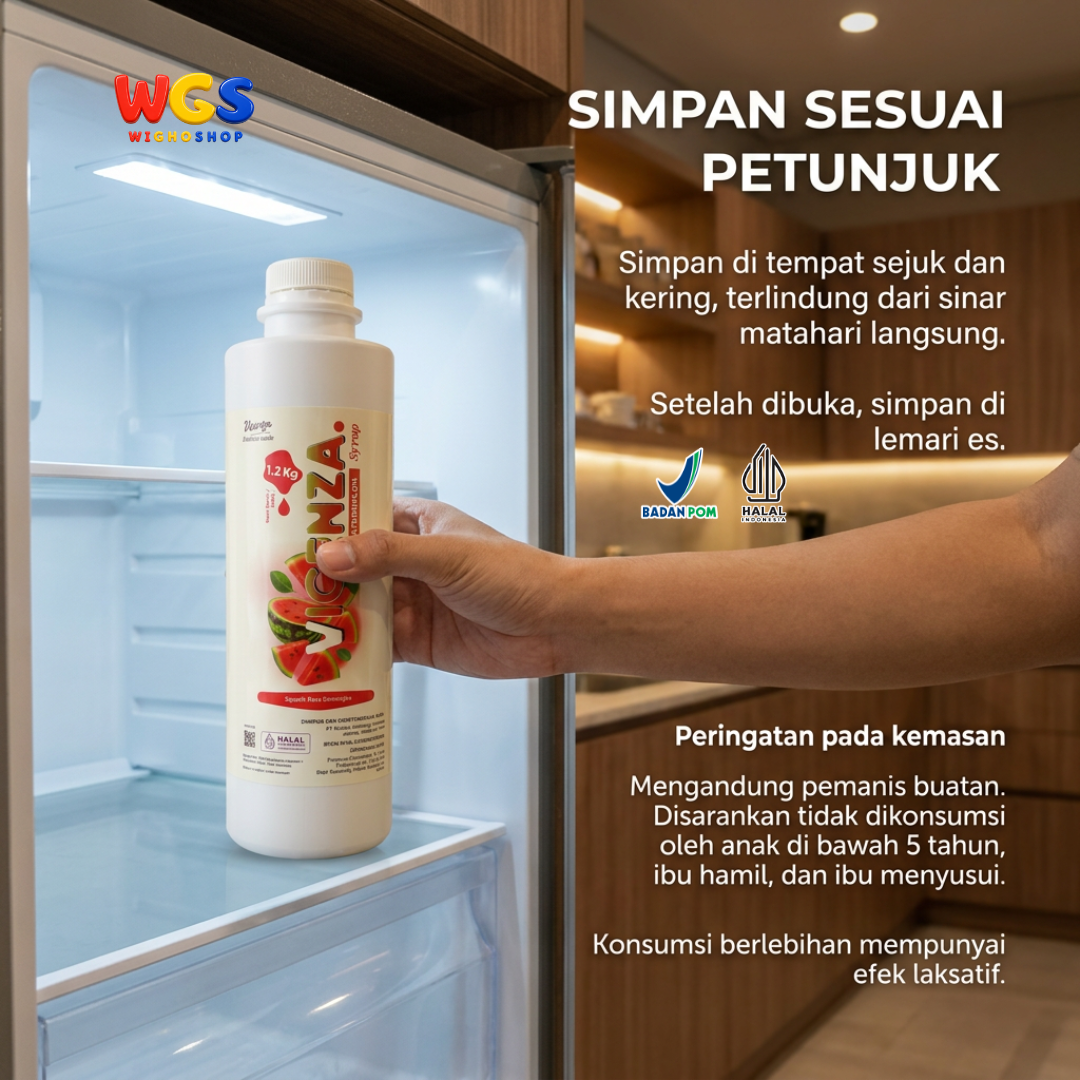 Vicenza Watermelon Syrup 1.2kg - Sirup Semangka untuk Mocktail, Soda & Es Buah